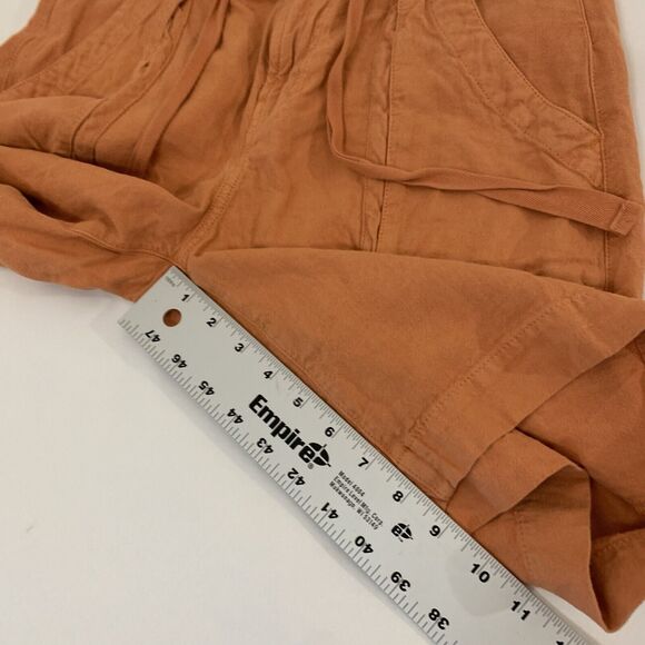 Pilcro Anthropologie Shorts 0 Bermuda Linen Orange Cargo Boho Beach Colorful - Picture 6 of 8